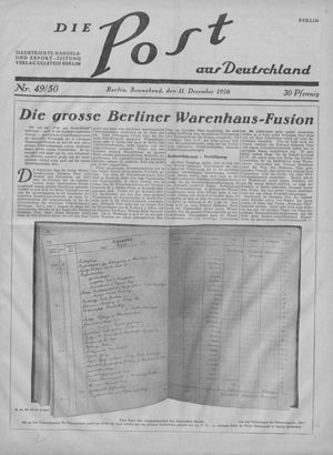 Die Post aus Deutschland vom 11.12.1926