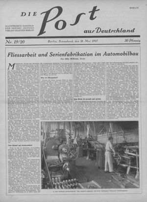Die Post aus Deutschland vom 21.05.1927