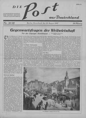 Die Post aus Deutschland on Aug 13, 1927