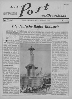 Die Post aus Deutschland vom 10.09.1927
