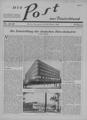 Die Post aus Deutschland vom 22.10.1927