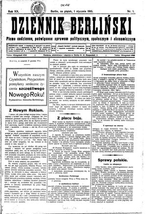 Dziennik Berliński vom 01.01.1915