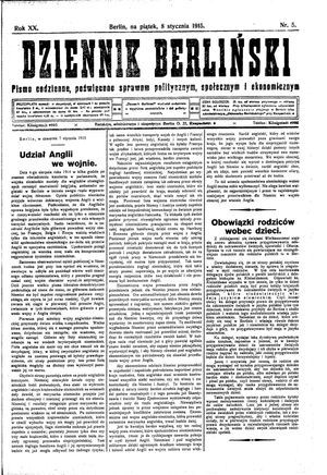 Dziennik Berliński vom 08.01.1915