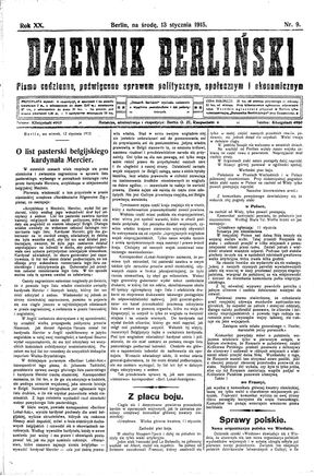 Dziennik Berliński vom 13.01.1915