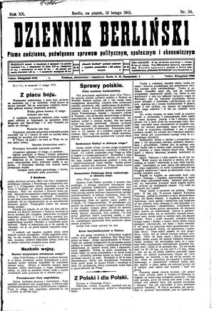 Dziennik Berliński vom 12.02.1915