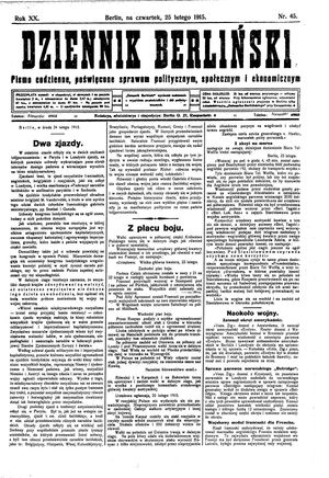 Dziennik Berliński vom 25.02.1915