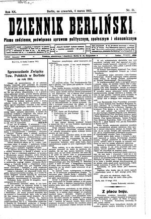 Dziennik Berliński vom 04.03.1915