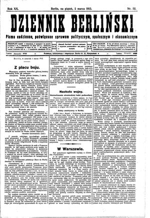 Dziennik Berliński vom 05.03.1915