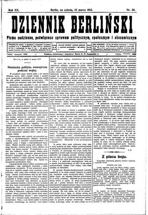 Dziennik Berliński on Mar 13, 1915