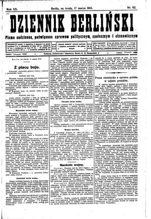 Dziennik Berliński vom 17.03.1915