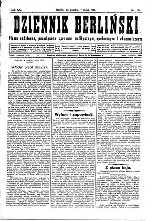 Dziennik Berliński vom 07.05.1915