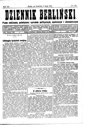 Dziennik Berliński vom 09.05.1915