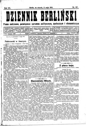 Dziennik Berliński vom 11.05.1915