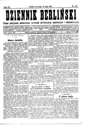 Dziennik Berliński vom 12.05.1915