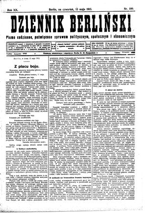 Dziennik Berliński on May 13, 1915