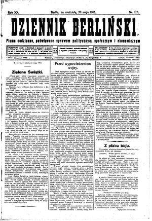 Dziennik Berliński vom 23.05.1915