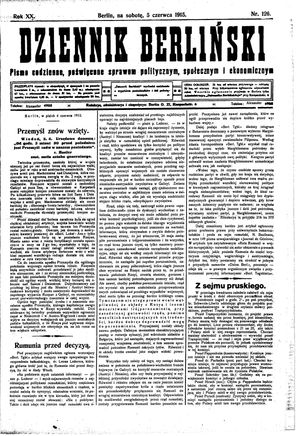 Dziennik Berliński vom 05.06.1915
