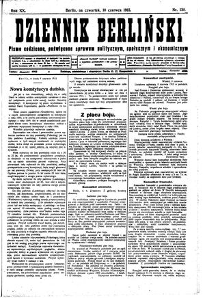 Dziennik Berliński vom 10.06.1915