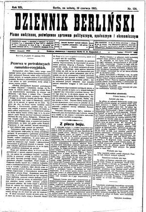 Dziennik Berliński vom 19.06.1915