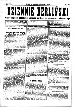 Dziennik Berliński vom 20.06.1915