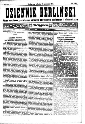 Dziennik Berliński vom 26.06.1915