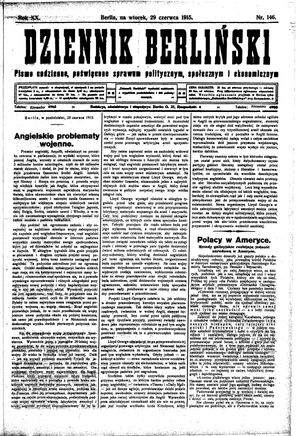 Dziennik Berliński vom 29.06.1915