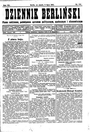 Dziennik Berliński vom 09.07.1915