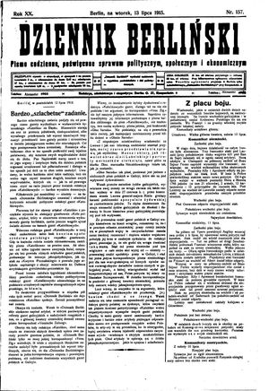 Dziennik Berliński vom 13.07.1915