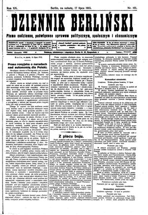 Dziennik Berliński vom 17.07.1915