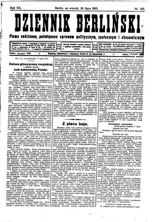 Dziennik Berliński vom 20.07.1915