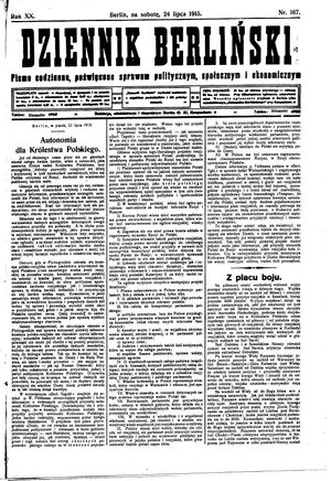 Dziennik Berliński on Jul 24, 1915