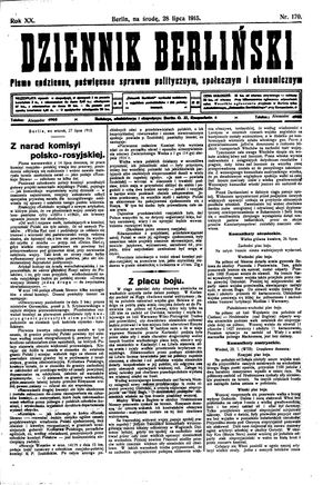 Dziennik Berliński vom 28.07.1915