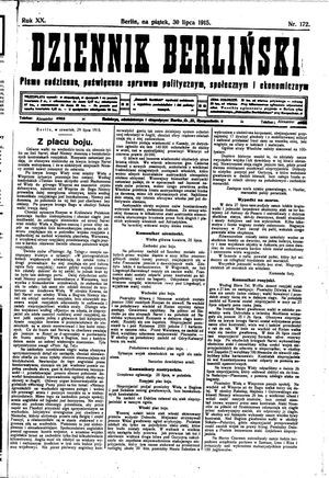 Dziennik Berliński on Jul 30, 1915