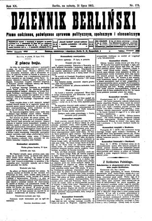 Dziennik Berliński vom 31.07.1915