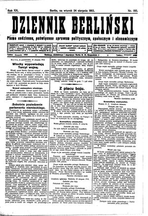 Dziennik Berliński vom 24.08.1915