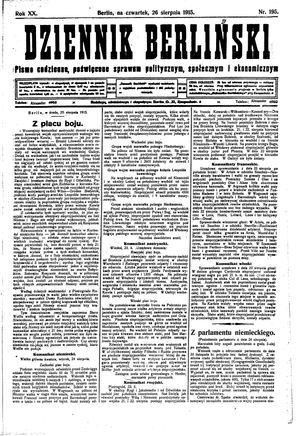 Dziennik Berliński vom 26.08.1915