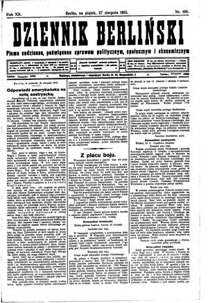 Dziennik Berliński vom 27.08.1915