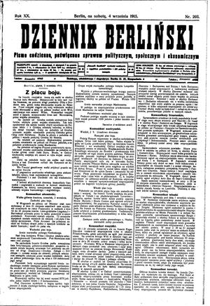Dziennik Berliński vom 04.09.1915