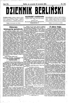 Dziennik Berliński vom 30.09.1915
