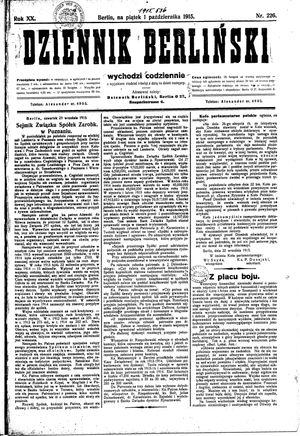 Dziennik Berliński vom 01.10.1915
