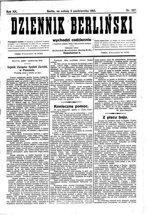 Dziennik Berliński vom 02.10.1915