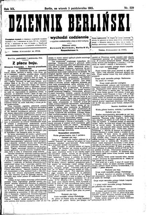 Dziennik Berliński vom 05.10.1915