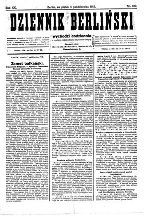 Dziennik Berliński vom 08.10.1915