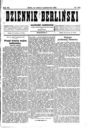 Dziennik Berliński vom 09.10.1915