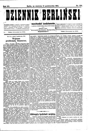 Dziennik Berliński vom 10.10.1915