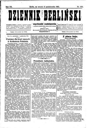 Dziennik Berliński vom 12.10.1915
