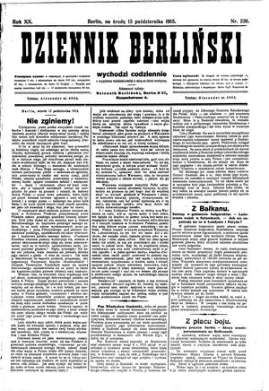 Dziennik Berliński vom 13.10.1915