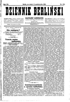 Dziennik Berliński vom 15.10.1915