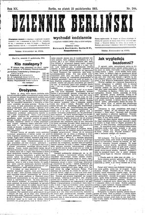 Dziennik Berliński vom 22.10.1915