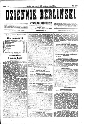 Dziennik Berliński vom 26.10.1915